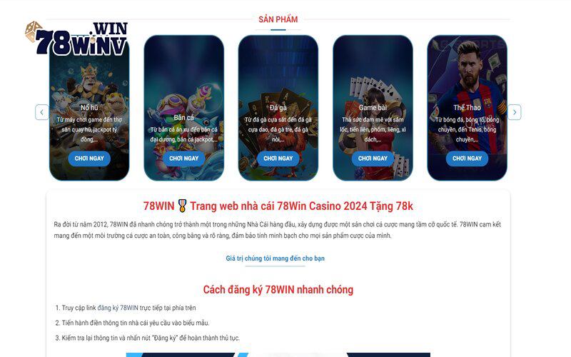 78Win là cổng game uy tín xanh chín